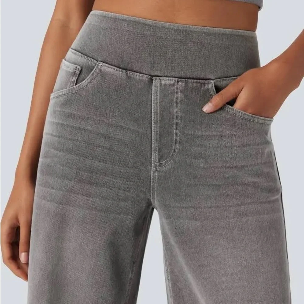 👖 Halara Halara Flex High Waisted Stripe Wide
Leg Jeans with Pockets - Picture 6 of 11